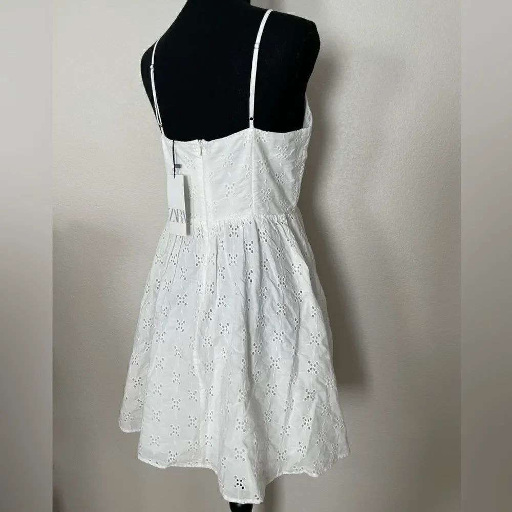 NWT Zara Openwork Embroidered Eyelet Dress - Picture 11 of 12